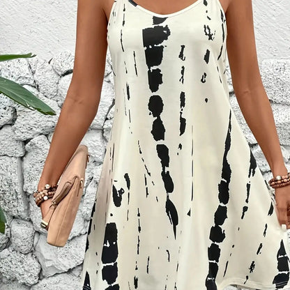 Women's Summer Tie-Dye Printed Slip Dress