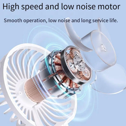 Portable Handheld Small Fan LCD Display with 6-Speed Wind Power Handheld/Vertical Multi-Purpose Small Fan