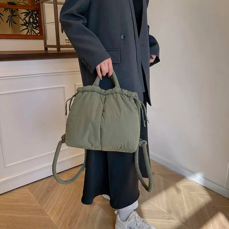 Backpack Women 2025 Fashion Simple Soft Solid Shoulder Bags Handbag Office Lady Girls Backpack