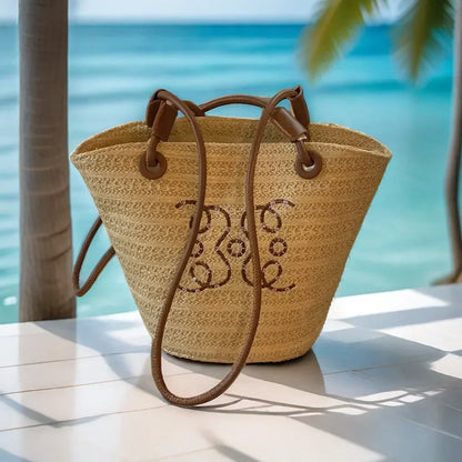 Summer New Vacation Woven Straw Bag, High Quality Seaside Beach Bag for Women, Women's Beach Bags Bucket Bag