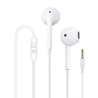 3.5mm Earphones With Microphone Wired Earphones Plug In-Ear Headphones Music Earplugs Ergonomic Headphones for All Smartphones