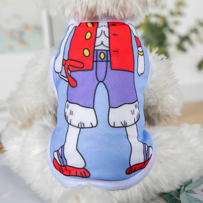 Cartoon Print Pet Clothes for Small Dogs Summer Quick Drying Kitten T Shirt Non Wrinkle Yorkshire Vest  Colorfast Pet Clothing