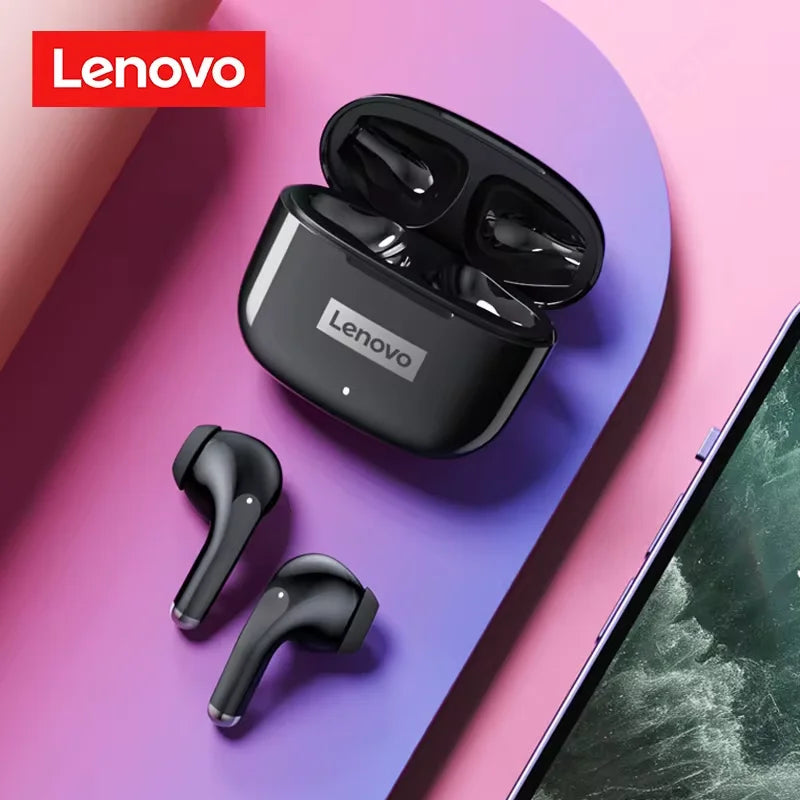 New Lenovo LP40 Pro Bluetooth V5.3 Earphones Punchy Bass Sound Headset Full Compatible Low Latency Game Sports Music Headphones