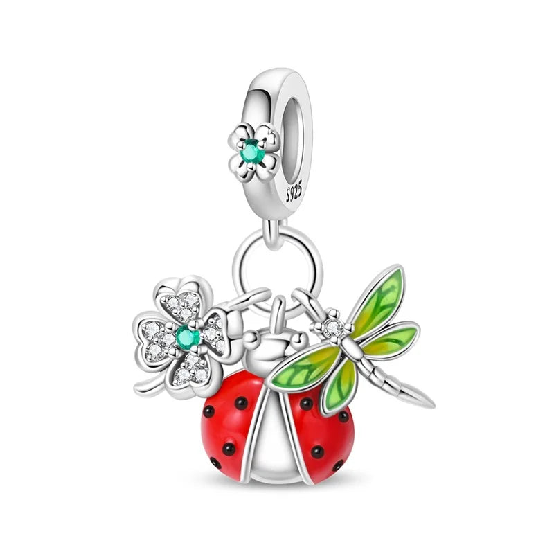 Colorful 925 Sterling Silver Mushroom Rabbit Beads & Toucan Dangle Charm Fits Bracelet Boutique Beautiful Pendant Gifts