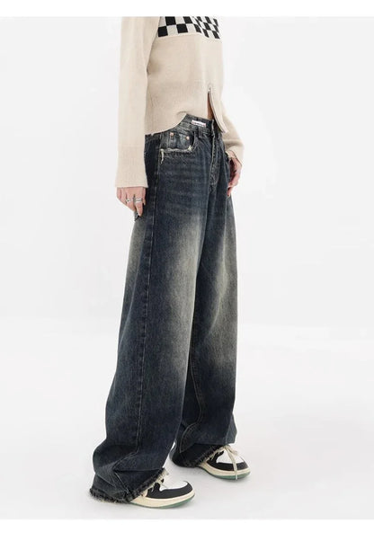 New Style Y2K Baggy Jeans Women Streetwear Retro Fashion Autumn High Waist Pants Loose Wide Leg Denim Trousers Femal