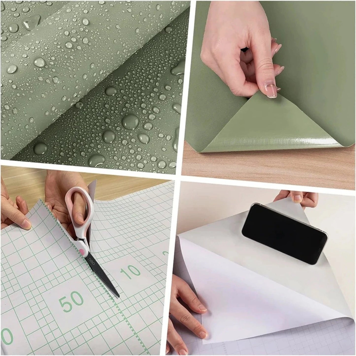 1/2/3/5/6M Self-adhesive Film Green Matt Thickened Sticker Furniture Kitchen for Cupboards Tables Wall DIY Renovation Wallpapers