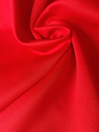 Elegant Simple Red Long Sleeve Dress round Neck Wide Hem for Commuting Parties Casual Vacations Festive Occasions