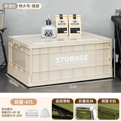 Foldable Storage Box - Extra Large Capacity Collapsible Organizer for Clothes, Toys & Household Items, Portable Logistics Bin wi