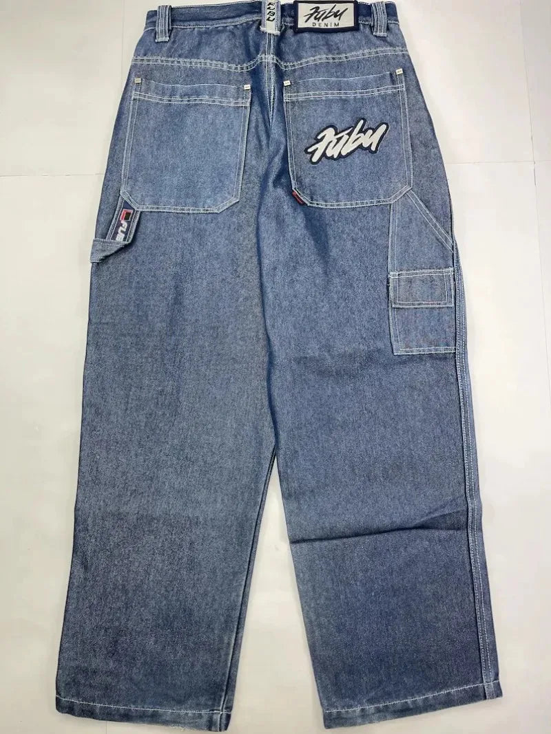 Street Y2K New Fashion Trend Clearance Spot Special Straight Jeans Women Harajuku Hip Hop Oversized Wide-leg Pants Unisex Jeans