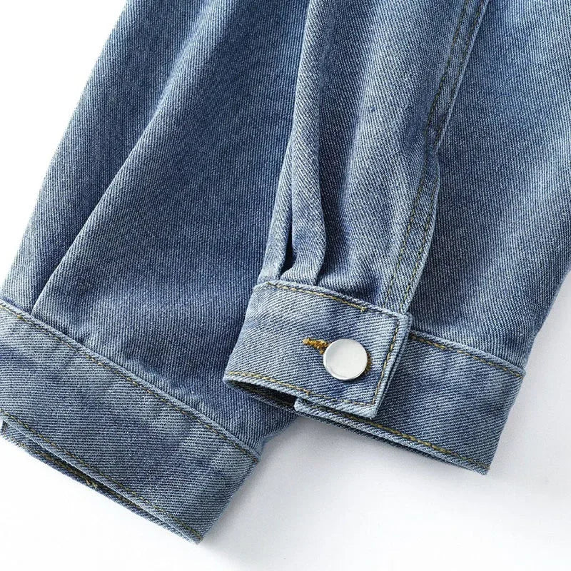 2025New Spring Autumn Denim Jacket Women Big pocke Single-Breasted Casual Ladies Outerwear Korean Fashion Female Cowboy Coat Top