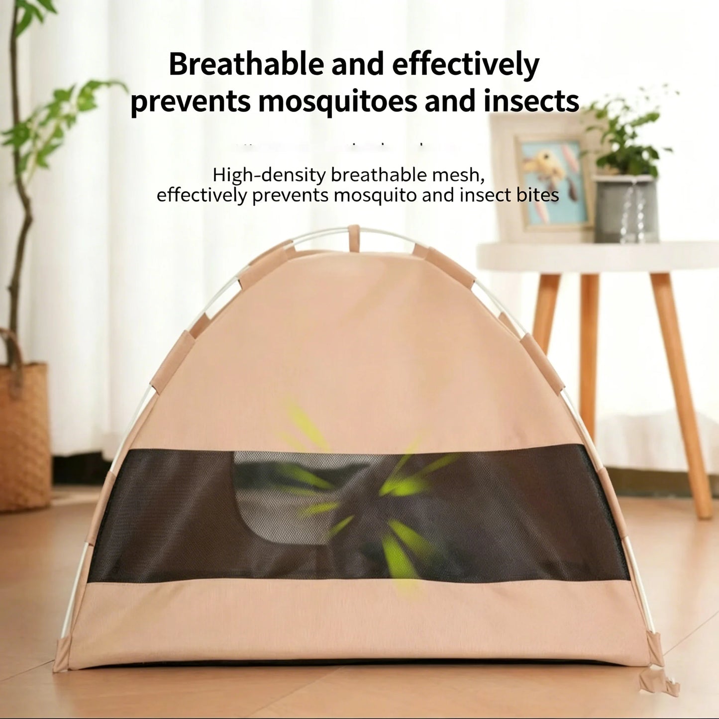 All-Weather Semi-Closed Pet Tent Bed Removable Cushion Portable Foldable Pet House for Indoor Outdoor Travel Camping
