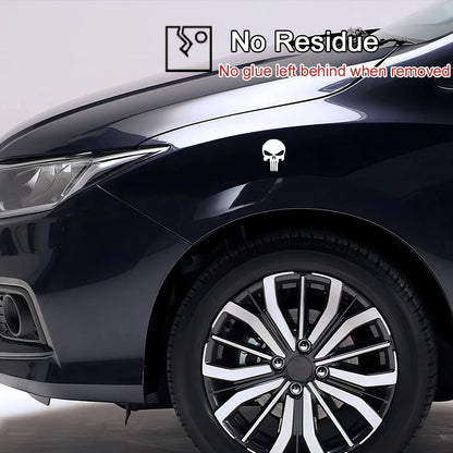 Skull Stickers Car Waterproof Decal Reflective Vinyl Punisher Sticker for Auto Door Window Rearview Mirror Bumper Decoration