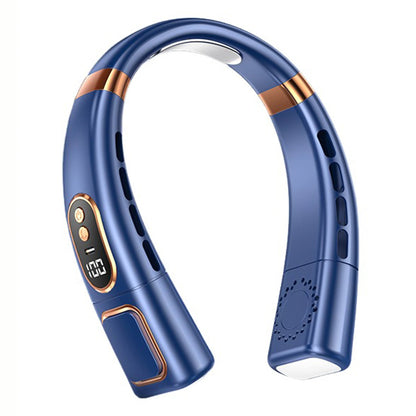 Portable Neck Fan With Digital Display & Led Light Low Noise Lightweight Hand-free Quiet Cooling Fan For Outdoor Sports Summer