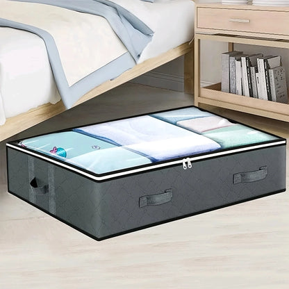 Foldable Underbed Bags -  Blankets Clothes Comforters Storage Bag Breathable Zippered Organizer for Bedroom