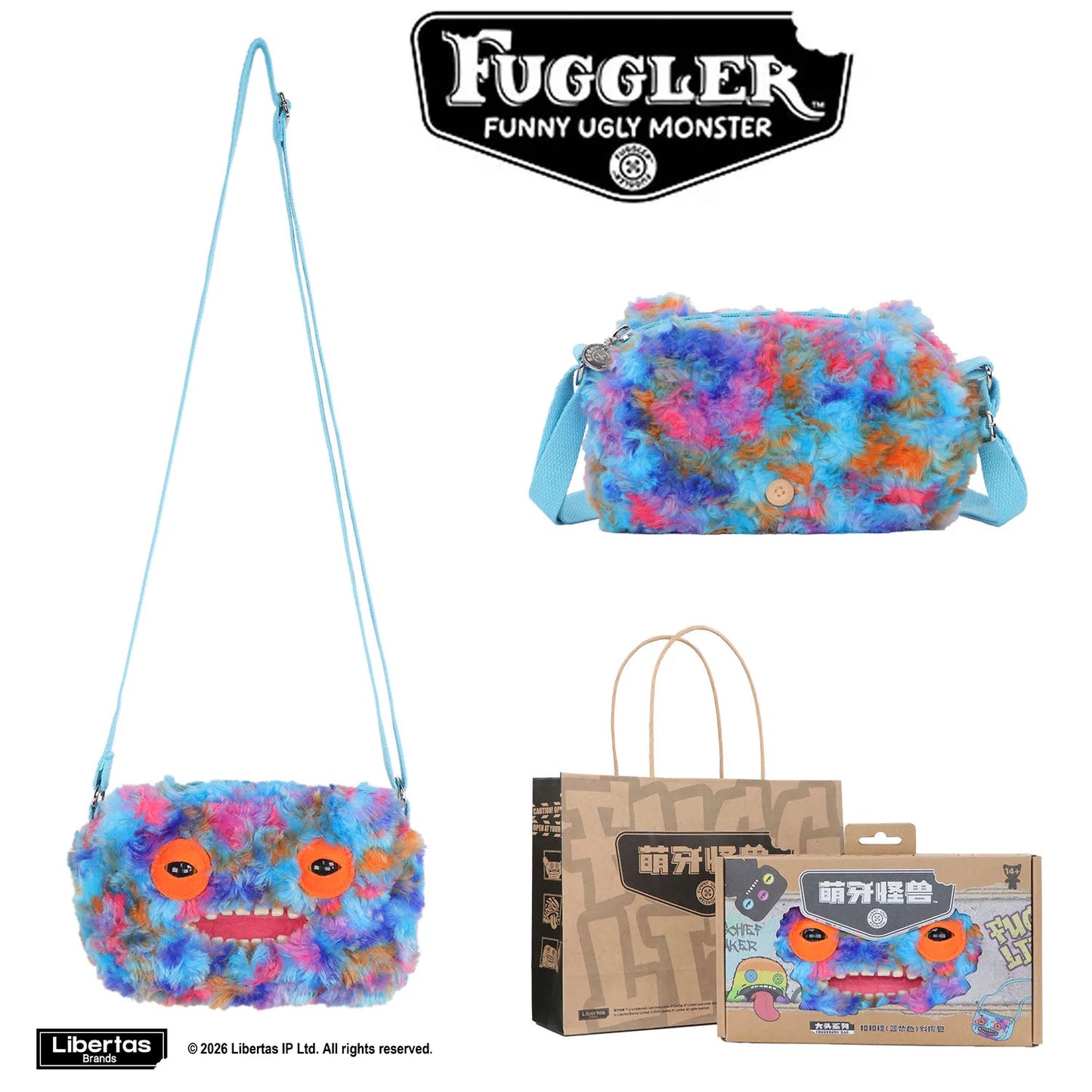 Fugglers Ugly Teeth Monster Bag Crossbody Cute Plush Wallet Plush Bag Fuggs Crossbody Bag with Shoulder Strap Animal Plushies