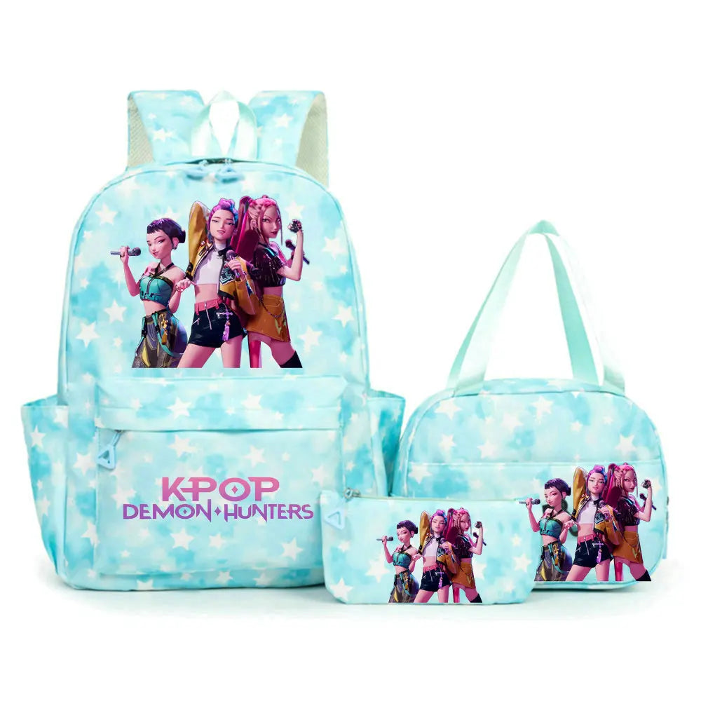 KPop Demon Hunters Backpacks Campus Student School Bags for Teen Men Women Tote Bag Clutch Pocket Nylon Backpacks Travel