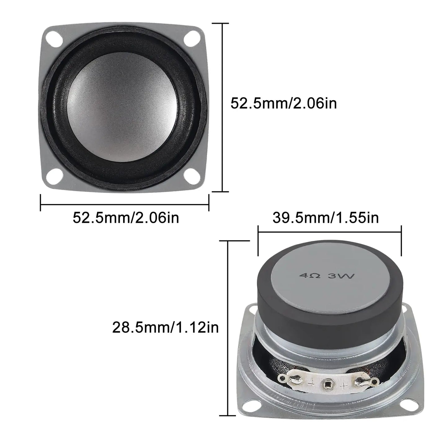 2PCS 2" 4Ohm 3W DIY Small Full Range Audio Speaker Stereo Woofer Loudspeaker for Arduino and DIY Speaker
