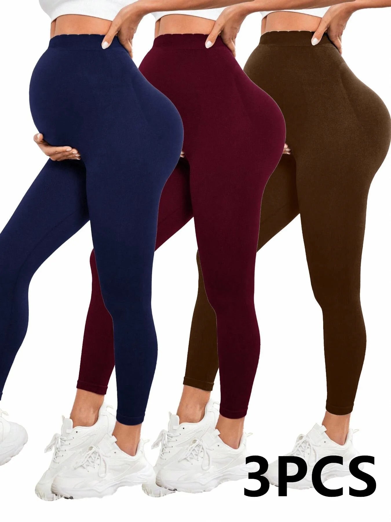 3pcs High Waist Maternity Leggings Skinny For Pregnant Women Belly Support Postpartum Leggins Body Shaper Fitness Trousers