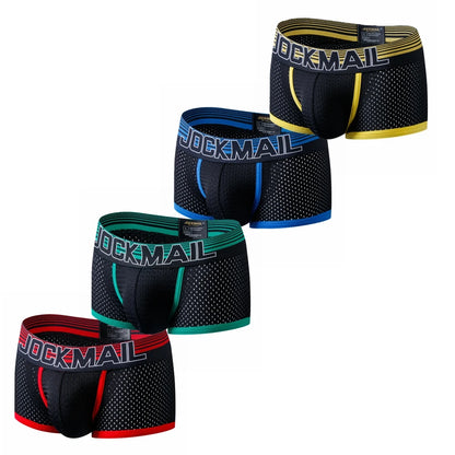 JOCKMAIL 4PCS/Lot Boxer Men Mesh Breathable Boxershorts Men Underwear Shorts Panties Men Cuecas Boxer Underpants Calzoncillos