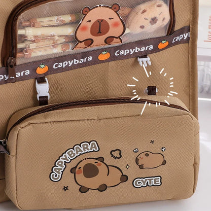 Student Stationery Bag Learning Bag Cartoon Pattern Textbook Storage Bag Large Capacity Lightweight Multi-functional Tote Bag