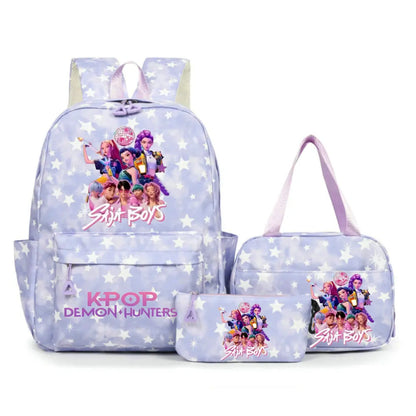 KPop Demon Hunters Backpacks Campus Student School Bags for Teen Men Women Tote Bag Clutch Pocket Nylon Backpacks Travel
