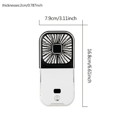 Portable handheld mini fan, personal fan with phone holder, type-C supports phone charging, multi-functional fan, stepless speed