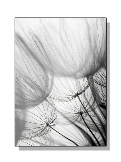 Modern Black and White Plant Dandelion Wall Art Minimalist Print Canvas Painting Posters for Living Room Modern Home Decor
