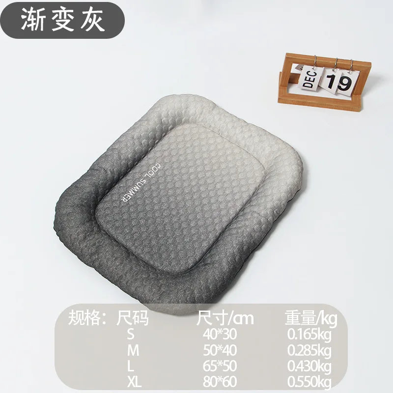 Pet Cooling Mat Portable Foldable Dog Bed Solid Color Breathable Pet Sleeping Pad for Outdoor Travel Home Use