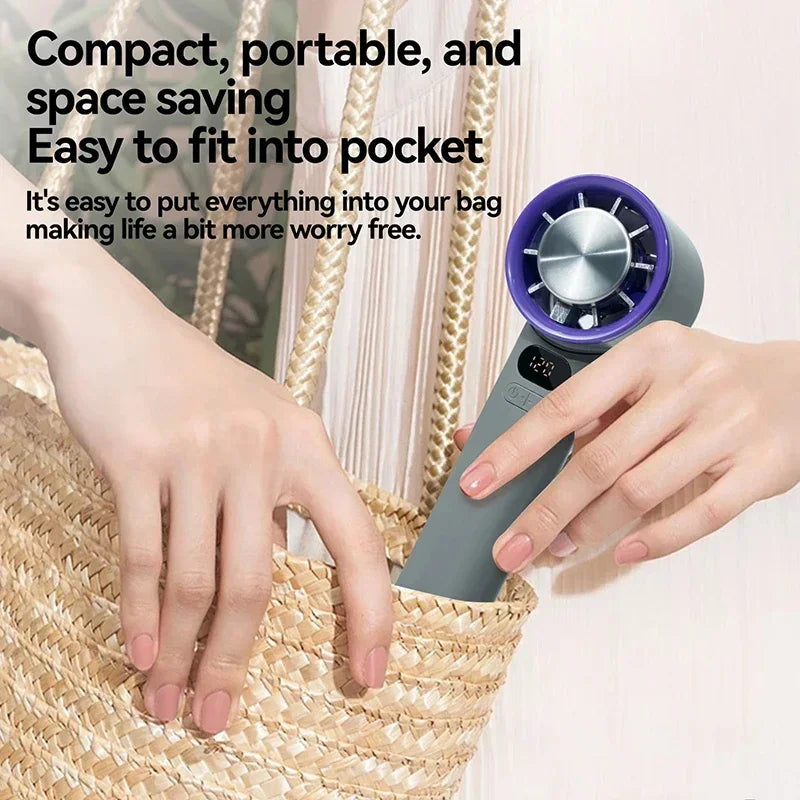 Lenovo LED Digital Display 3000mah Handheld Fan Electric Hand Fans Ice Compress High-Speed Cooling USB Rechargeable Portable Fan