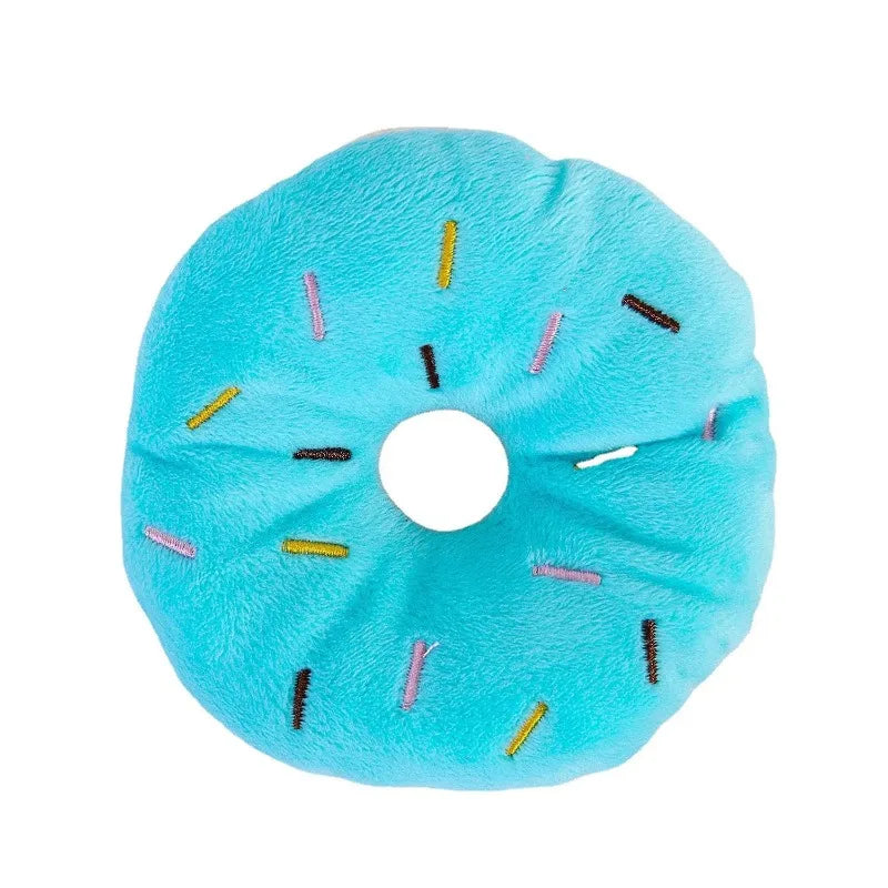Puppy Chewing Toys Soft Dog Donuts Plush Pet Dog Squeaker Sound Toys for Small Medium Dog Pet Interactive Toys Dog Supplies