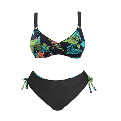 Vintage Ladies Split Swimsuit High Waisted Bottom Bathing Suits Plus Sized Summer Swimwear Women Two Pieces Swimsuits купальник