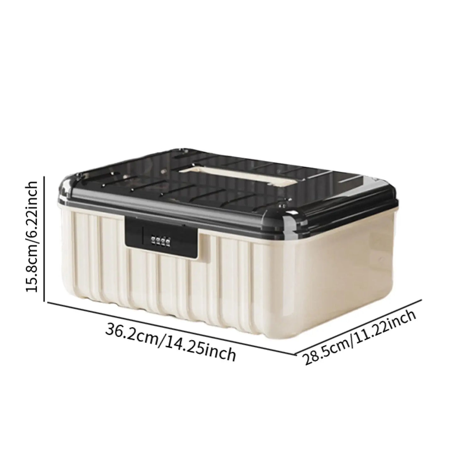 Lockable Storage Bin Garage Multi-Layer Organizer Box With Combination Lock Dustproof For Office Home Password Lock Storage Box