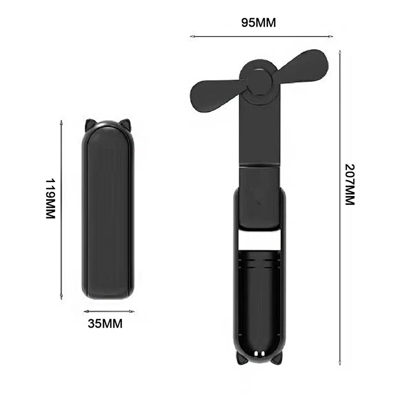 Foldable Small Fan Portable and High-power Hand Held Portable Mini Fan Rechargeable Hand USB Charge Fan