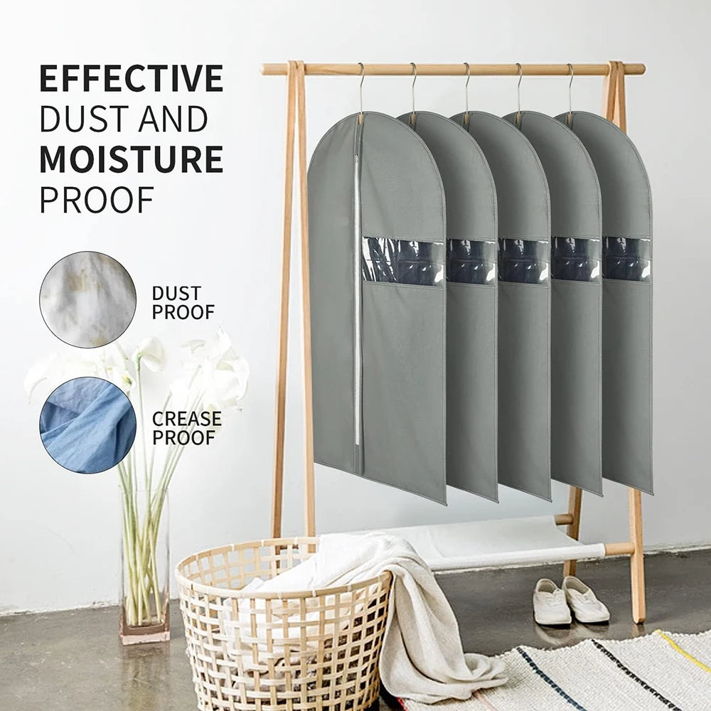 24"X40"Garment Bags for Hanging Clothes Suit Cover Bags for Closet Storage with Clear Window Fabric Protector Bag with Zipper
