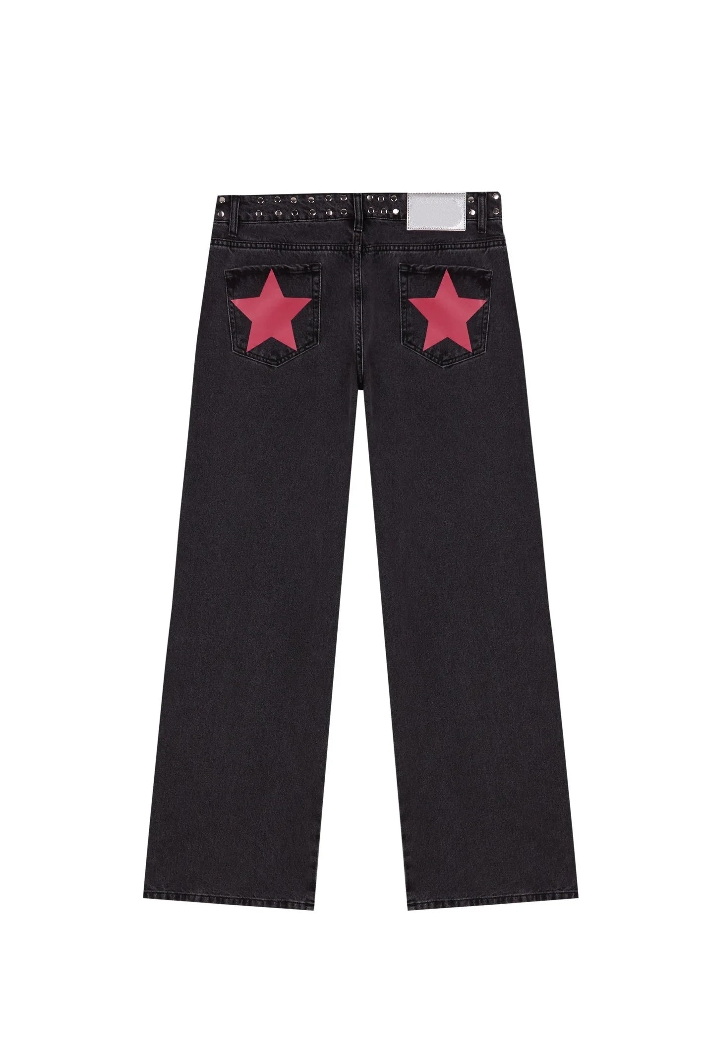 Y2K Vintage Jeans Women High Waisted Denim Pants Five Pointed Star Print Harajuku Street Baggy Casual Straight Leg Trousers