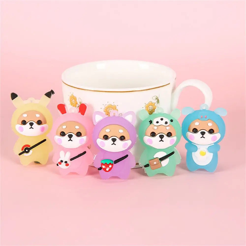 Cartoon Boy Girl Bear Pendant Bag Key Chain Shoulder Bag Doll Pendant Key Rings Keychain Flashing Light Keychain