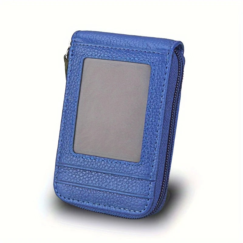 Women's Credit Card Wallet Multi Card Case Wallet with ID Window Zipper Card Cases Holder for Women Business Multifunction Purse