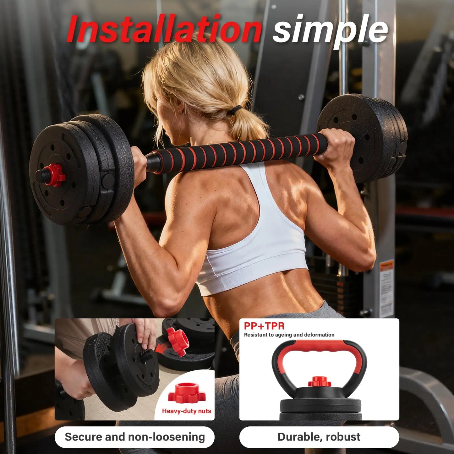 Dumbbells Barbell Set 30KG/20KG/15KG, Adjustable Dumbbells Weight Lifting Training For Man/Woman,effective for Bodybuilding Fitn
