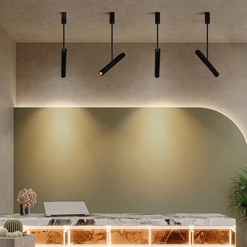 LED Chandelier With Adjustable Angle Spotlight Coffee Shop Restaurant Decoration Ceiling Light Minimalist Bedroom Bedside Lamp