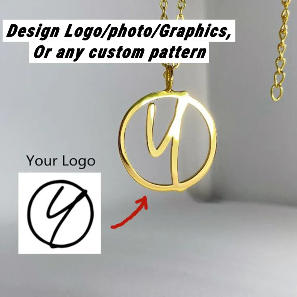 Personalized necklace, logo necklace, any logo/shape/icon/patterned necklace, custom logo necklace, company logo design