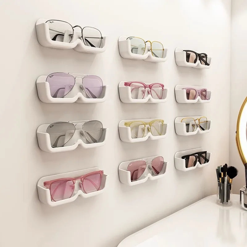 Wall-Mounted No-Drill Eyewear Organizer Decorative Display Holder for Reading Sunglasses Premium Feel Optical Glasses Rack