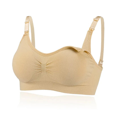 1/2/3PCS No Steel Ring with Sports Pad Bra Breastfeeding Non-sagging Vest-style Pregnant Women's Clothing Underwear Front Buckle