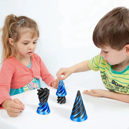 2024 3D Printed Helix Screw Fidget Toy Impossible Pyramid Passthrough Sculpture Spiral Cone Decompression Decorative Ornaments