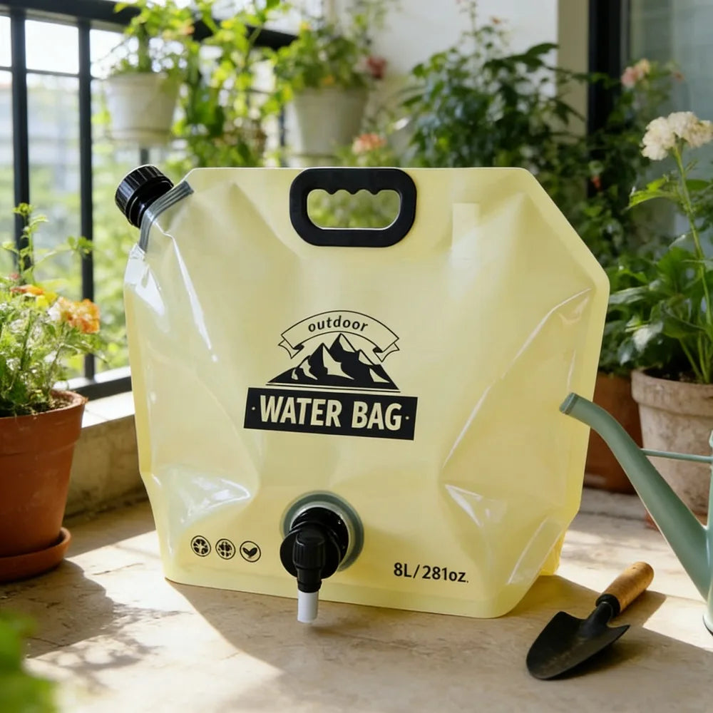 Camping Water Bag Outdoor Hiking Folding Water Bucket Bag with Faucet 8L Large Capacity Water Container Camping Supplies кемпинг