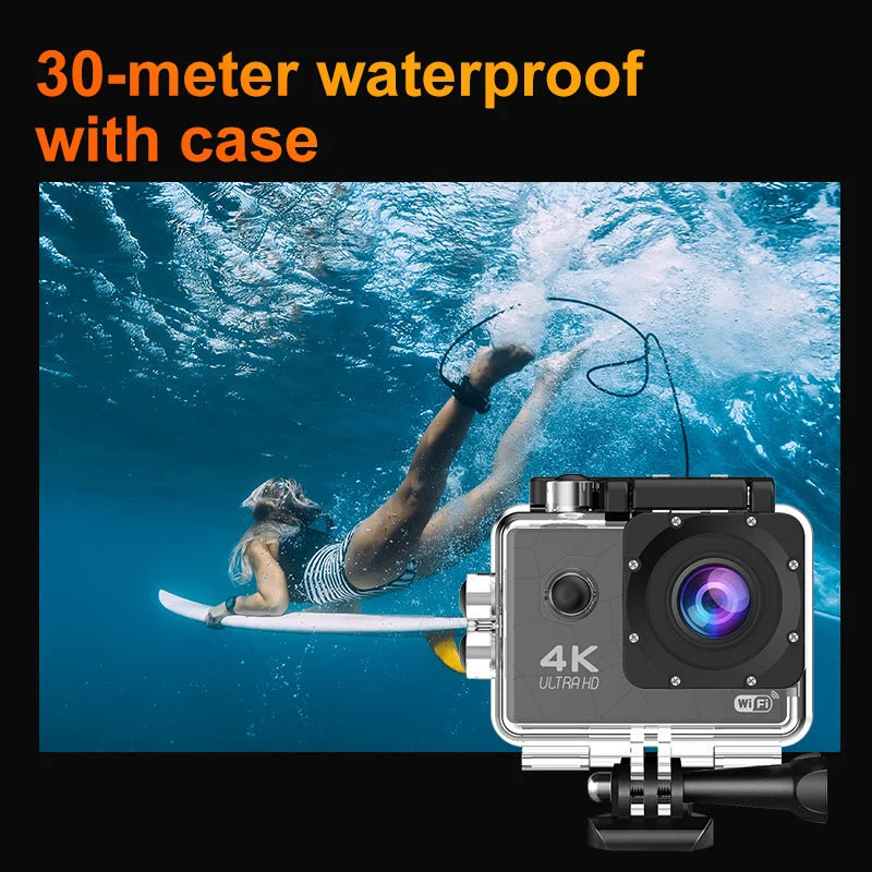 Action camera 4k Ultra Remote control IP68 sport cam for Diving 1080p Camera WlFl 120° H.264 Selfie Photograph for Android lOs
