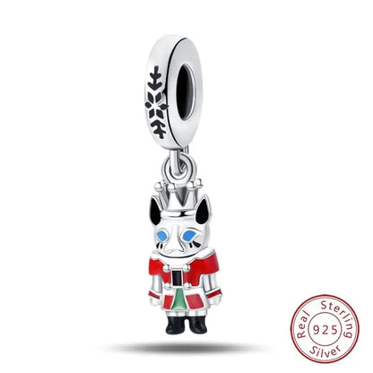 Original 925 Sterling Silver Charms Beads Winter Snowflake Snowman Igloo Penguin Pendant Fit Bracelet Women Jewelry Gift