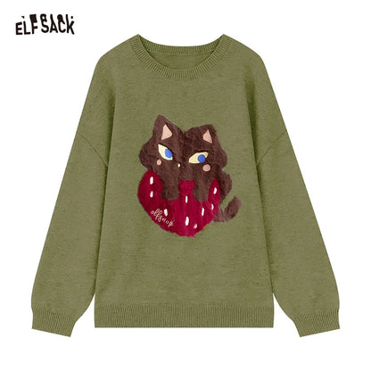 ELFSACK 2024 Autumn New Arrivals Colorful Christmas Y2K sweater Knitwear for women