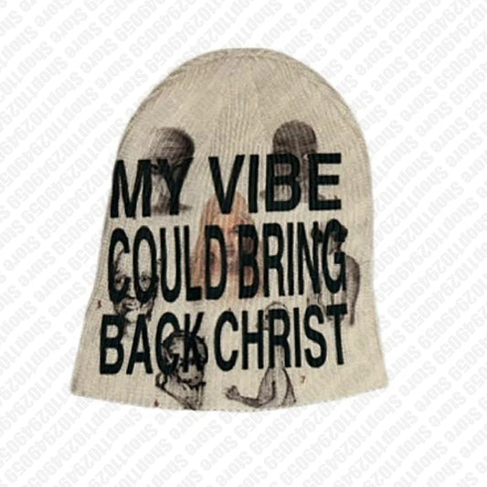 Harajuku Women's Winter Hat Funny Hats Vintage 2000s Trend Print Punk Gothic Men's Caps Cute Emo Beanies Y2k Accessories Beanie