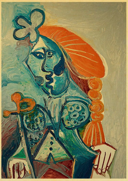 Abstract Painting Pablo Picasso Exhibition Kraft Paper Poster Art Prints Museum Modern Gallery Wall Picture Home Room Decor Gift