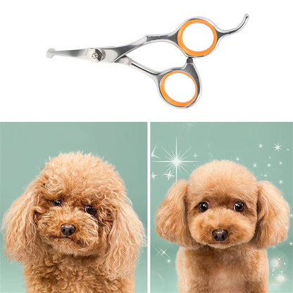 Pet Grooming Scissors Round Tip Dog/Cats Grooming Shears Pet Body Fur Thinning Shears Edge Trimming Hairdressing Cutting Tools